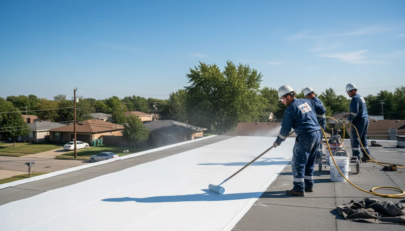 Commercial roof coating in Medora, IL near me